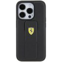Ferrari FEHCP15LGSPSIK iPhone 15 Pro 6.1" czarny/black hardcase Grip Stand Metal Logo