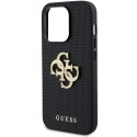 Guess GUHCP15XPSP4LGK iPhone 15 Pro Max 6.7" czarny/black hardcase Leather Perforated 4G Glitter Logo
