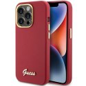 Guess GUHCP15XSMBSLM iPhone 15 Pro Max 6.7" magenta hardcase Silicone Script Metal Logo & Frame