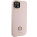 Guess GUHCP15SM4DGPP iPhone 15 6.1" jasnoróżowy/pink hardcase Silicone Logo Strass 4G