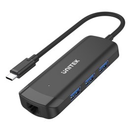 Hub Aktywny USB-C UNITEK H1110A 3xUSB-A 5Gbps, RJ-45 1Gb
