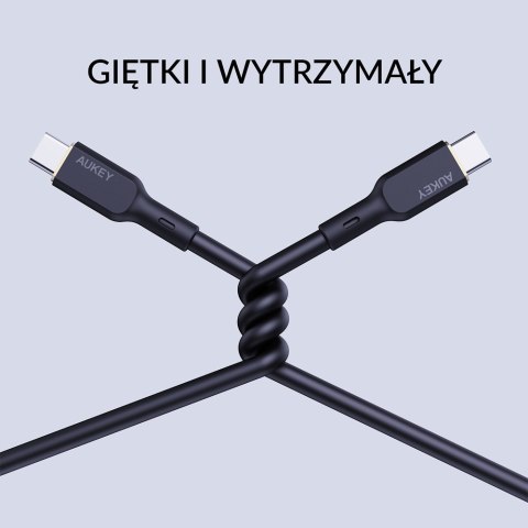 Aukey Kabel USB-C - USB-C 2.0, PD 100W, silikon 1m