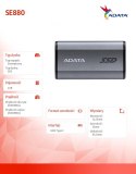 Adata Dysk zewnętrzny SSD SE880 4TB USB3.2A/C Gen2x2