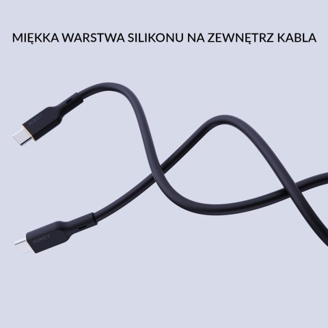 Aukey Kabel USB-C 2.0, PD 100W, silikon 1,8m