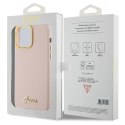 Guess GUHCP15LSMBSLP iPhone 15 Pro 6.1" różowy/pink hardcase Silicone Script Metal Logo & Frame