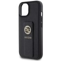 Guess GUHCP15SPGSSADK iPhone 15 6.1" czarny/black hardcase Grip Stand 4G Saffiano Strass