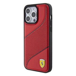 Ferrari FEHCP15LPWAR iPhone 15 Pro 6.1" czerwony/red hardcase Perforated Waves Metal Logo