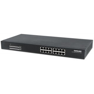 Intellinet Przełącznik Gigabit 16x 1000Mbps RJ45 PoE+ 220W Rack 19