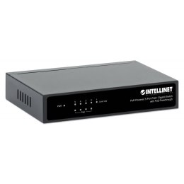 Intellinet Switch Gigabit 5xPoE Passthrough zasilany PoE lub AC,68W