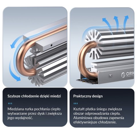 Orico Radiator do dysku M.2, miedziany