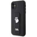 Karl Lagerfeld KLHCN61GSACHPK iPhone 11 / Xr 6.1" czarny/black hardcase Gripstand Saffiano Choupette Pins