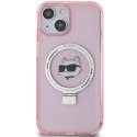 Karl Lagerfeld KLHMP15SHMRSCHP iPhone 15 6.1" różowy/pink hardcase Ring Stand Choupette Head MagSafe