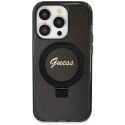 Guess GUHMP14LHRSGSK iPhone 14 Pro 6.1" czarny/black hardcase Ring Stand Script Glitter MagSafe