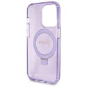 Guess GUHMP14LHRSGSU iPhone 14 Pro 6.1" fioletowy/purple hardcase Ring Stand Script Glitter MagSafe