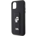 Karl Lagerfeld KLHCN61GSAKCPK iPhone 11 / Xr 6.1" czarny/black hardcase Gripstand Saffiano Karl&Choupette Pins