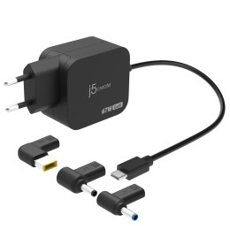 Ładowarka sieciowa j5create 67W GaN PD USB-C® Mini Charger with 3 Types of DC Connector - EU (1xUSB-C - HP/ Dell/ Lenovo; kolor 