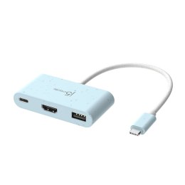Stacja dokująca j5create Eco-Friendly USB-C to HDMI & USB Type-A with Power Delivery 1xHDMI/1xUSB 3.1/1xUSB-C; kolor niebieski J