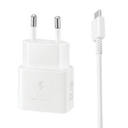 Ład. siec. Samsung EP-T2510XW 25W Fast Charge + kabel USB-C/USB-C biały/white