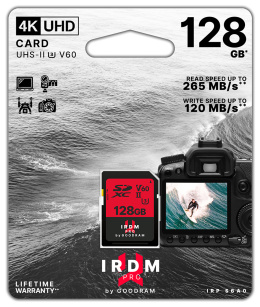 Karta pamięci SDXC GOODRAM IRDM PRO 128GB UHS-II U3 | IRP-S6B0-1280R12
