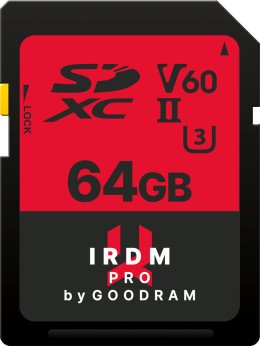 Karta pamięci SDXC GOODRAM IRDM PRO 64GB UHS-II U3 | IRP-S6B0-0640R12