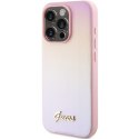 Guess GUHCP15XPSAIRSP iPhone 15 Pro Max 6.7" różowy/pink hardcase Saffiano Iridescent Script