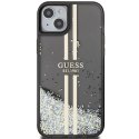 Guess GUHCP15MLFCSEGK iPhone 15 Plus / 14 Plus 6.7" czarny/black hardcase Liquid Glitter Gold Stripes