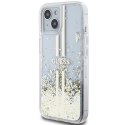 Guess GUHCP15MLFCSEGT iPhone 15 Plus / 14 Plus 6.7" transparent hardcase Liquid Glitter Gold Stripes