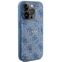 Guess GUHMP14LG4GFRB iPhone 14 Pro 6.1" niebieski/blue hardcase 4G Collection Leather Metal Logo MagSafe
