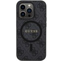 Guess GUHMP14LG4GFRK iPhone 14 Pro 6.1" czarny/black hardcase 4G Collection Leather Metal Logo MagSafe