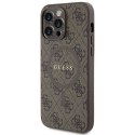 Guess GUHMP14LG4GFRW iPhone 14 Pro 6.1" brązowy/brown hardcase 4G Collection Leather Metal Logo MagSafe