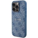 Guess GUHMP14XG4GFRB iPhone 14 Pro Max 6.7" niebieski/blue hardcase 4G Collection Leather Metal Logo MagSafe