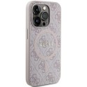 Guess GUHMP14XG4GFRP iPhone 14 Pro Max 6.7" różowy/pink hardcase 4G Collection Leather Metal Logo MagSafe
