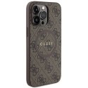 Guess GUHMP14XG4GFRW iPhone 14 Pro Max 6.7" brązowy/brown hardcase 4G Collection Leather Metal Logo MagSafe