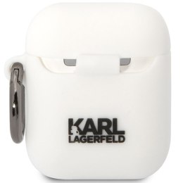 Karl Lagerfeld KLACA2SILKCW AirPods 1/2 cover biały/white Silicone Karl & Choupette