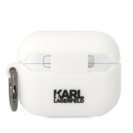 Karl Lagerfeld KLACAPSILKCW AirPods Pro cover biały/white Silicone Karl & Choupette