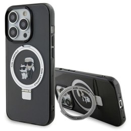 Karl Lagerfeld KLHMP15LHMRSKCK iPhone 15 Pro 6.1&quot; czarny/black hardcase Ring Stand Karl&amp;Choupettte MagSafe