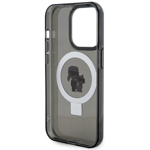 Karl Lagerfeld KLHMP15LHMRSKCK iPhone 15 Pro 6.1&quot; czarny/black hardcase Ring Stand Karl&amp;Choupettte MagSafe