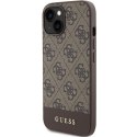 Guess GUHCP15SG4GLBR iPhone 15 / 14 / 13 6.1" brązowy/brown hardcase 4G Stripe Collection