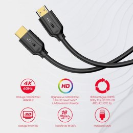 Unitek Kabel HDMI 2.0 4K 60HZ ; 1,5m ; C11079BK-1.5M