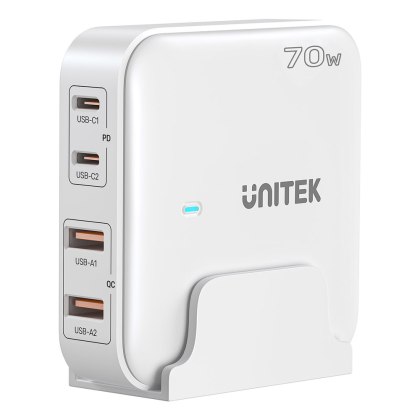 Unitek Ładowarka biurkowa GaN 70W 2xUSB-A 2xUSB-C