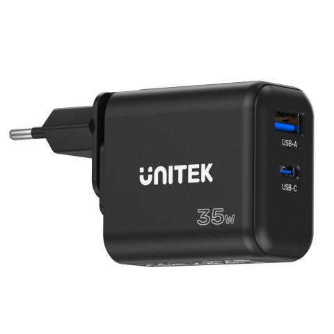 Unitek Ładowarka GaN PD 35W USB-C + USB-A | Podróżna | Czarna | P1119A