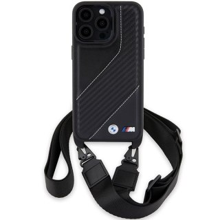 BMW BMHCP15L23PSCCK iPhone 15 Pro 6.1" czarny/black hardcase M Edition Carbon Stripe & Strap