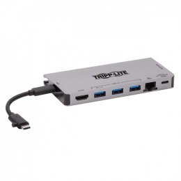 Eaton Stacja dokująca USB-C 4K HDMI, USB 3.2 Gen 1, koncentrator USB-A, GbE, karta pamięci, ładowanie PD 100 W, odłączany przewód U442