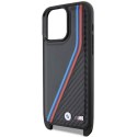 BMW BMHCP15X23PSVTK iPhone 15 Pro Max 6.7" czarny/black hardcase M Edition Carbon Tricolor Lines & Strap