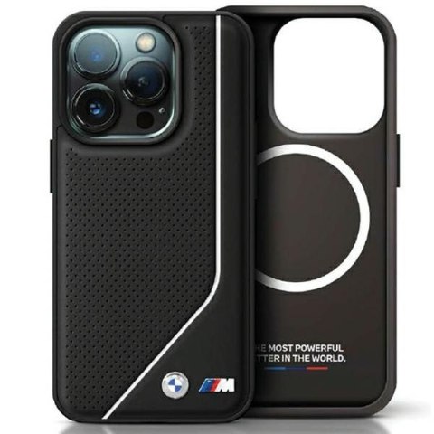 BMW BMHMP15X23PUCPK iPhone 15 Pro Max 6.7" czarny/black hardcase Perforated Twisted Line MagSafe