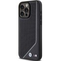 BMW BMHMP15L23PUCPK iPhone 15 Pro 6.1" czarny/black hardcase Perforated Twisted Line MagSafe