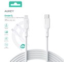 AUKEY CB-SCL2 White silikonowy kabel Lightning-USB C | USB Power Delivery USB-PD | 1.8m | 27W | 3A | MFi Apple