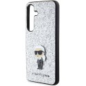 Karl Lagerfeld KLHCS24MGCNPSG S24+ S926 srebrny/silver hardcase Fixed Glitter Ikonik Logo Metal Pin