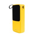 WEKOME Powerbank 20000 mAh z wbudowanym kablem USB-C / Lightning / Micro USB + USB-A Żółty