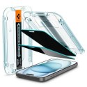 Spigen Glas.TR iPhone 15 6.1" "EZ FIT" 2 szt. privacy szkło hartowane prywatyzujące AGL06905